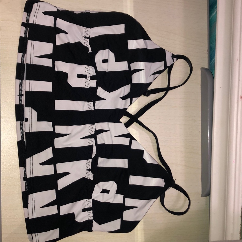 White and black  -PINK brand crop top
